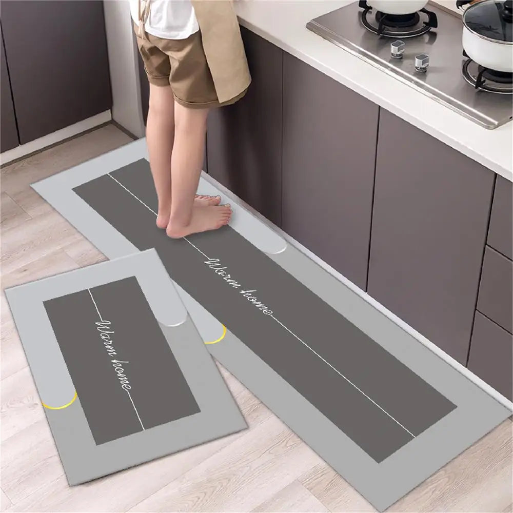 Soft Washable Non-Slip Kitchen Floor Mat for Bedroom Living Room Hallway Bathroom Entrance Long Bedside Carpet Good Vibrations