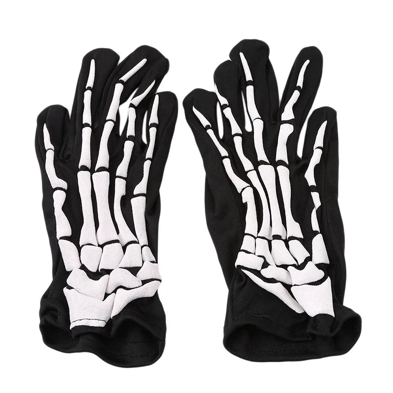 Halloween Gloves Black White Makeup Props Halloween Supplies Naturalness Skull Ghost Claw Gloves Festival Products 2024 Good Vibrations