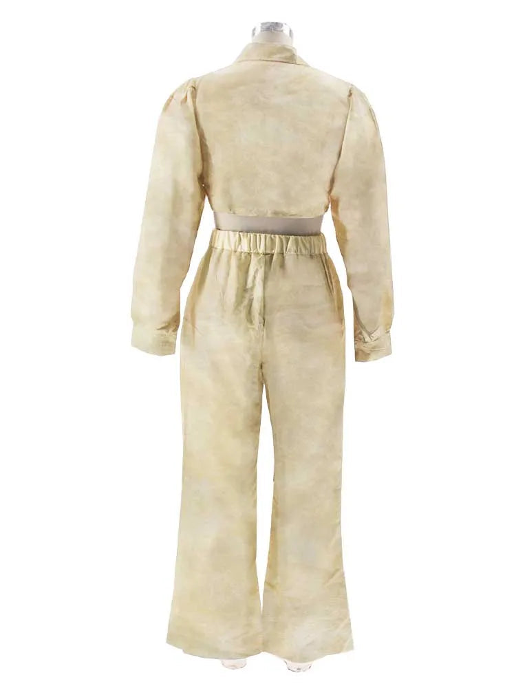 Women's Two Pieces Set Fall Fashion Wear Shirt Type Blouse and Straight Trouser Elegant Casual Pant Sets Wholesale Dropshipping Good Vibrations