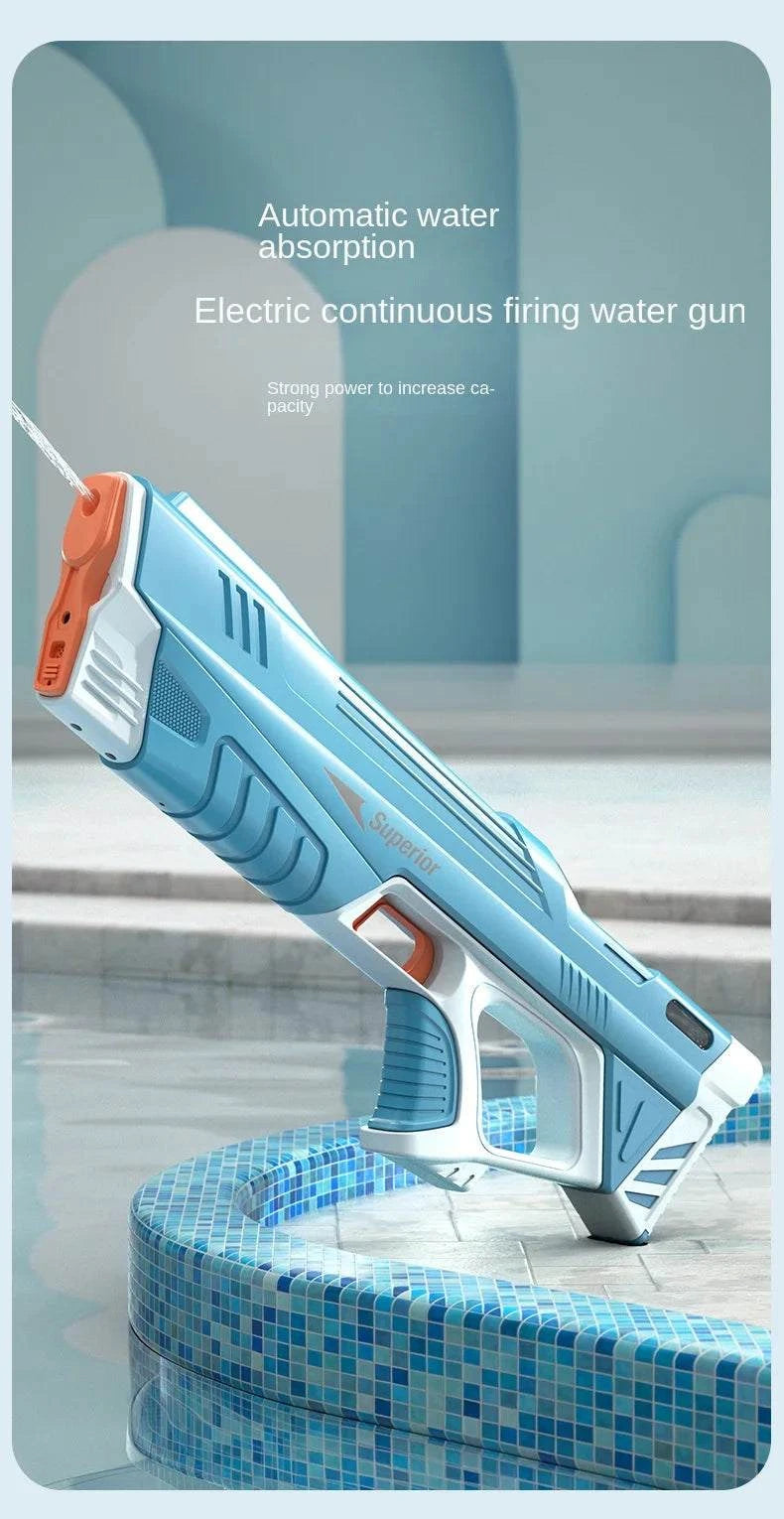 43cm Full Electric Automatic Water Storage Gun Toys Portable Children Summer Beach Outdoor Fight Fantasy Toys for Boys Kids Game Good Vibrations