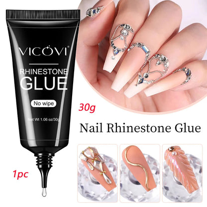 5Pcs Fast Drying Nail Art Glue Glitter UV Acrylic Rhinestones Press on Nails Strong Adhesive Nail Glue False Tips Manicure Tool Good Vibrations