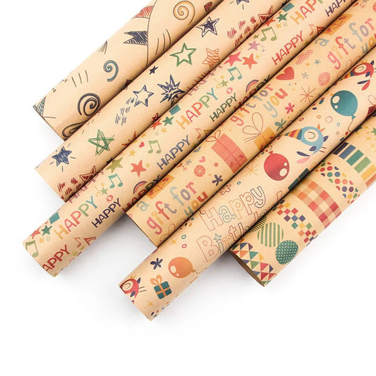 Happy Birthday Wrapping Paper 50*70cm Christmas Colorful DIY Flower Wedding Xmas Party Gift Packing Decor DIY Crafts Papers Good Vibrations