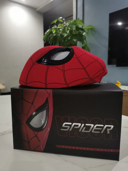 Spider Man Can Blink Masks Cosplay Miles Headgear Moving Eyes Model Party Props Elastic Toys Adults Kids HalloweenChristmasGifts Good Vibrations