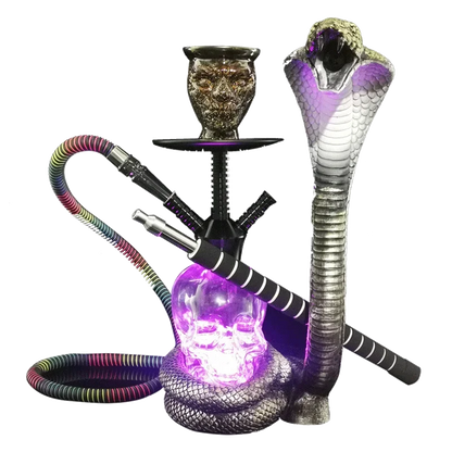 Bar KTV large hookah set with skull design, glass material, fruit flavor filter, ideal for different group sizes.