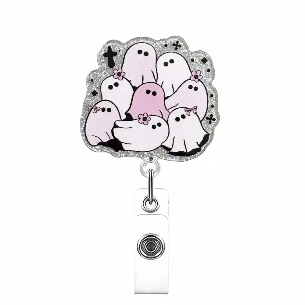 New Glitter Acrylic Retractable Nurse Badge Reel Doctor Teacher Student Name Id Card Holder Keychains Lanyard Wholesale Good Vibrations