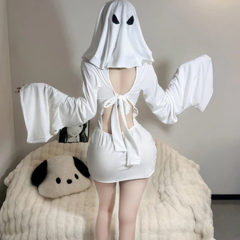Ghost Girl Cosplay Costume Ghost Princess Holiday Cross Dressing Cosplay Costume Women's Two-Piece Slim Fishtail Halloween Skirt Good Vibrations