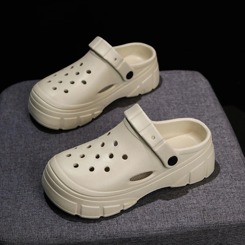 Lightweight Clogs Women Platform Sandals Simple Breathable Women Slippers Wrapped Beach Shoes For Summer Women Shoes Good Vibrations
