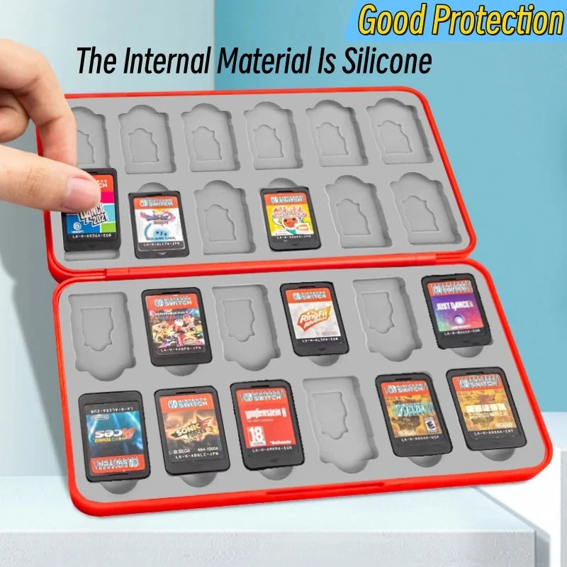 Protective Game Card Case Switch 24 Slots Storage Box Game Cartridge Case For Switch OLED Lite Dustproof Fall Prevention Good Vibrations