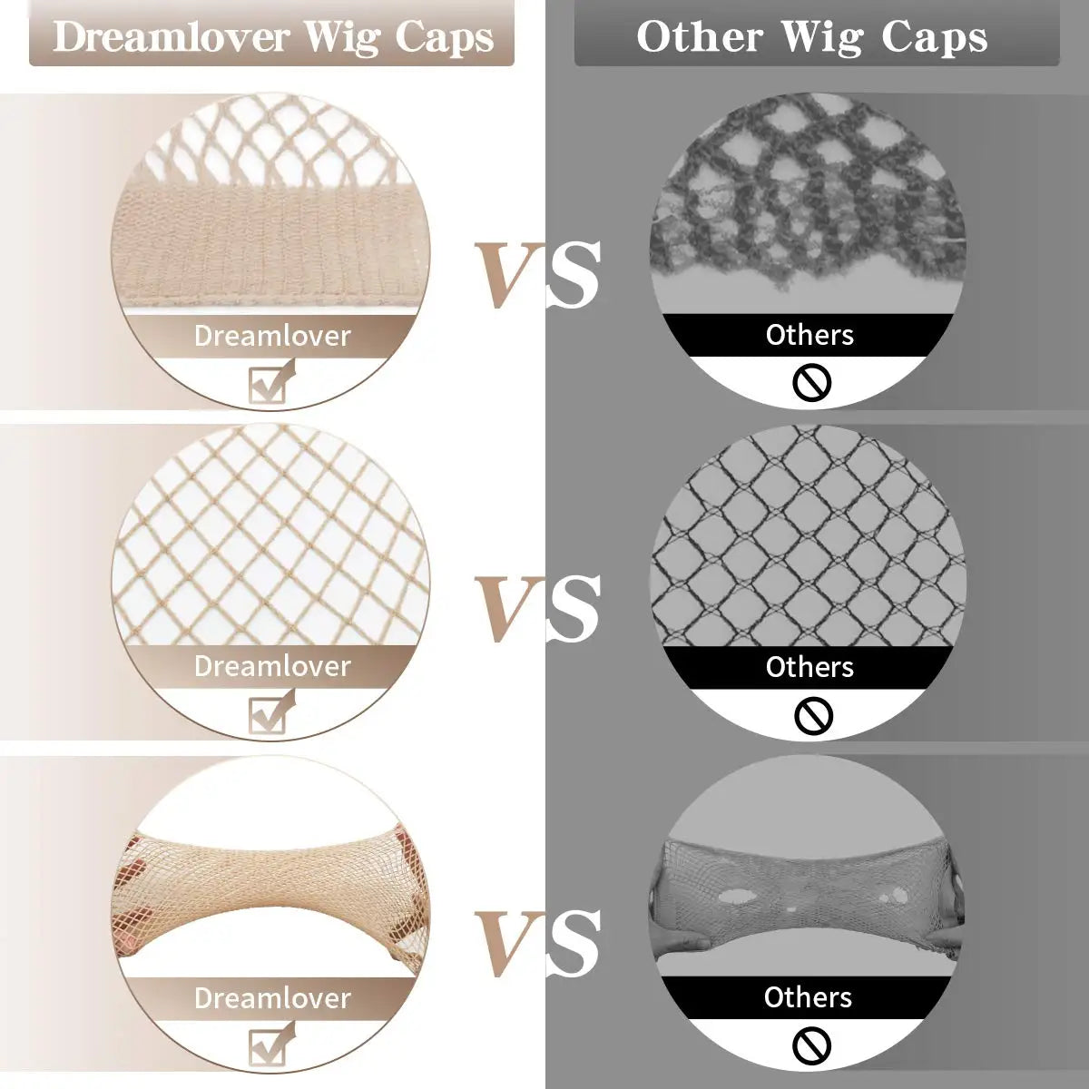 Wig Cap with Open-end for Women, Mesh Wig Cap for Long Hair, Wig Natural Nude Net Cap, 3 Pieces Good Vibrations