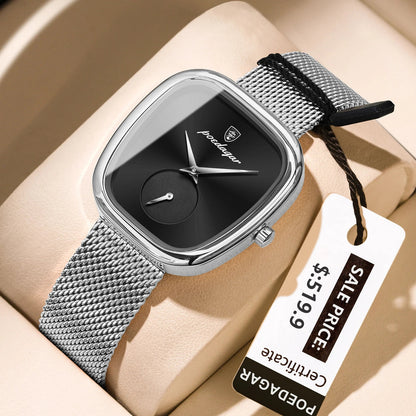 POEDAGAR Luxury Fashion Elegant Ladies Watch Waterproof Watch for Woman Mesh Stainless Steel Quartz Women's Watches Female Reloj Good Vibrations