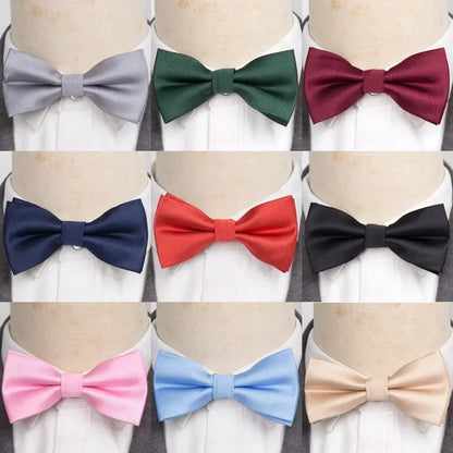 Mens Bowtie Cravat Set Solid Black Pink Red Fashion Butterfly Ties for Men Handkerchief Party Man Gift Wedding Dress Accessories