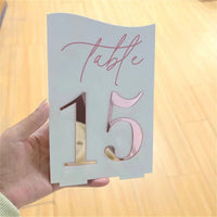 Wedding Table Numbers White Acrylic 3D Gold Mirror Table Numbers with Stands Wedding Table Decor Wedding Reception Good Vibrations