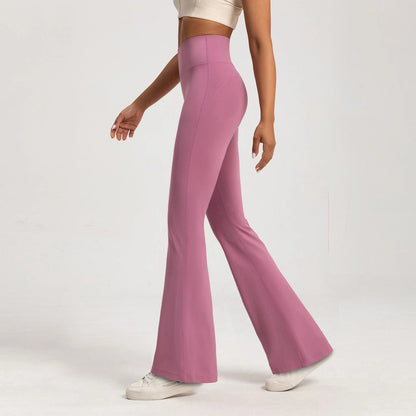 High-end Yoga Leggings Slim Yoga Pants High Waist Wide Leg Pants Bottoms Breathable Gym Casual Sports Bell Leggings Female Good Vibrations