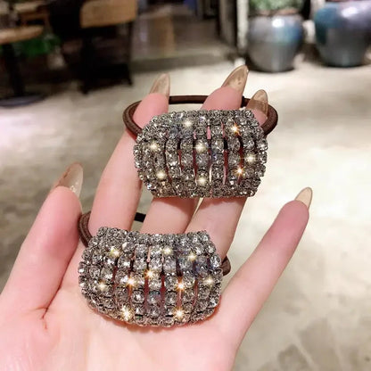 Sparkling rhinestone decoration hair ring elastic headband ponytail holder retro fashion hair clip for women and daily use Good Vibrations