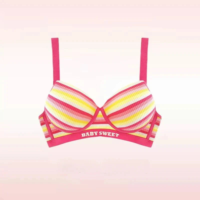 Sexy Bra for Women Tops Dopamine Rainbow Girl Seamless Bra Steel Ring Free Underwear Lingerie Bralette Good Vibrations