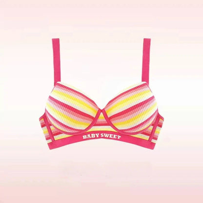 Sexy Bra for Women Tops Dopamine Rainbow Girl Seamless Bra Steel Ring Free Underwear Lingerie Bralette Good Vibrations