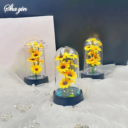 Graduation season gift small sunflower plastic set Mother's Day send wife send mother Valentine's Day eternal flower gift Birthd Good Vibrations