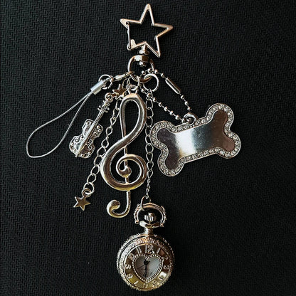 Original Hollow Heart Pocket Watch Chain keychain Design Steampunk Clock Vintage Necklace Pendant Jewelry Watch Men Women Gift Good Vibrations