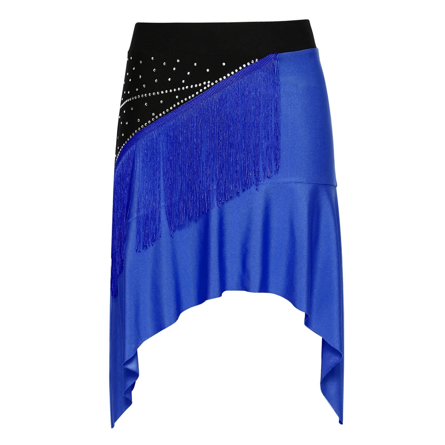 Women Lyrical Dance Outfit Set Modern Contemporary Dancewear Tassel Long Sleeve Mesh Crop Top with Skirted Leotard Ballet Outfit Good Vibrations
