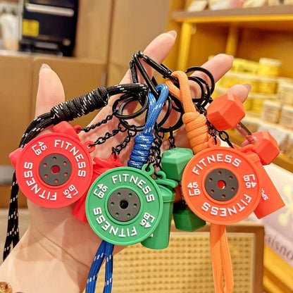 Fitness Keychain,Colorful Gym Bag Charm for Fitness Lovers, Motivational Fitness Gym Key ring,Workout Keychain Gifts Good Vibrations