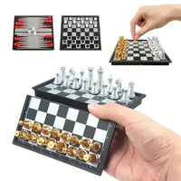 Mini Magnetic Chess Board Game Toys Folding Magnetic Plastic Chessboard Portable Interactive Toy for Kids Adult Birthday Gift Good Vibrations Adult Super Store