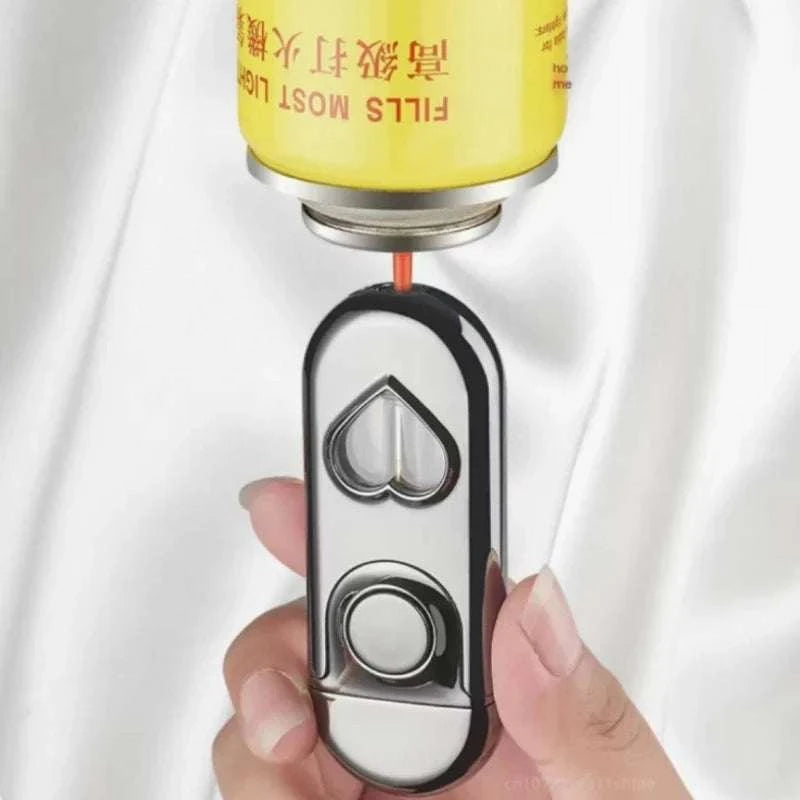 Metal Love Double Flame Butane Gas Lighter 