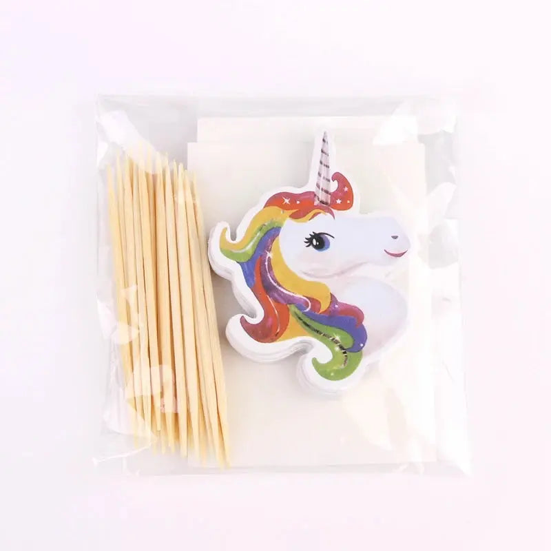 1set Unicorn Cake Toppers Kids Birthday Party Cake Decorations Baby Shower Cake Flags Birthday Party Supplies Good Vibrations