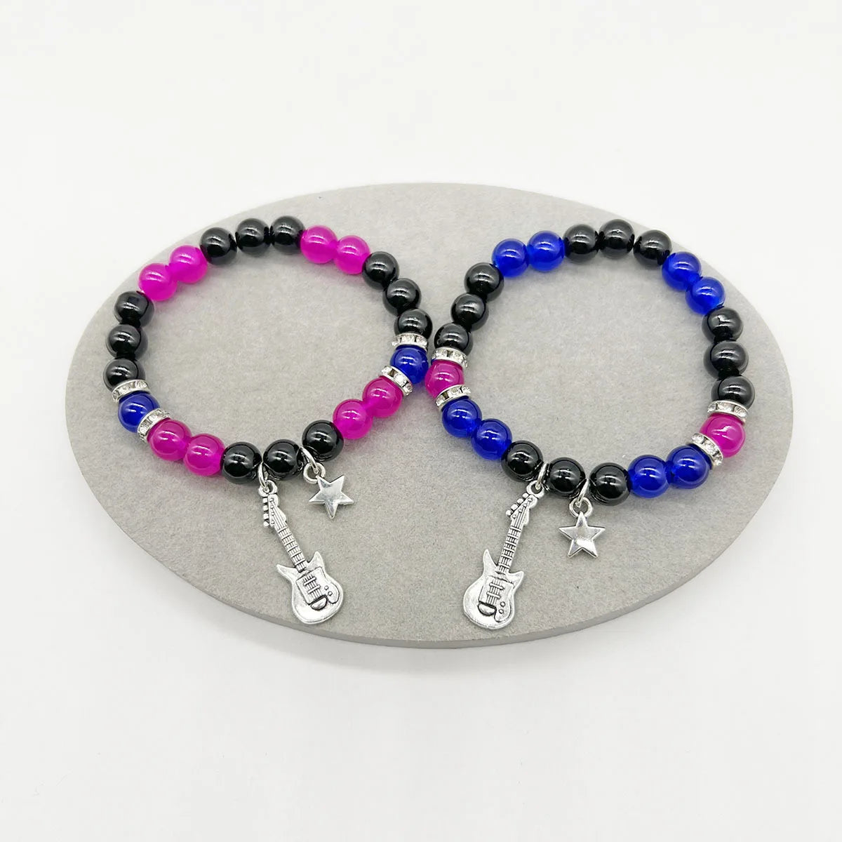 2Pcs/set Fashion Couple Beads Bracelet Tv Girl Matching Bracelets Who Really Cares Album Inspired Bracelets Friends Jewelry Gift Good Vibrations
