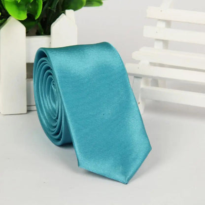 Mans Accessories Slim Skinny Tie for Men Jacquard Woven Solid Champagne Orange Red Purple Blue Ties Wedding Necktie corbatas par Good Vibrations