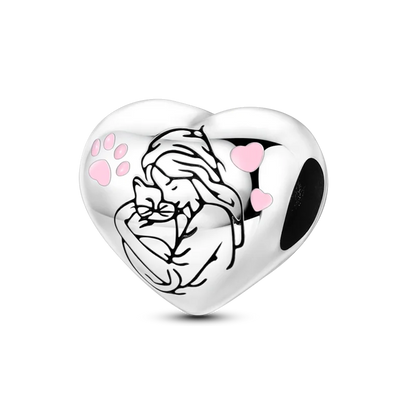 Heart Shape 925 Sterling Silver Family Lover Affection Pendant Charm Beads Fit Original Bangle Bracelet DIY Jewelry For Women Good Vibrations