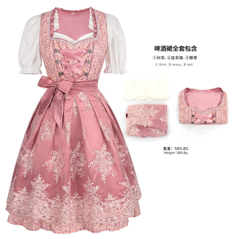 Halloween Carnival Cosplay Costume German Oktoberfest Maid Dress Woman Bavarian Traditional Embroidery Outfits Performance Girl Good Vibrations