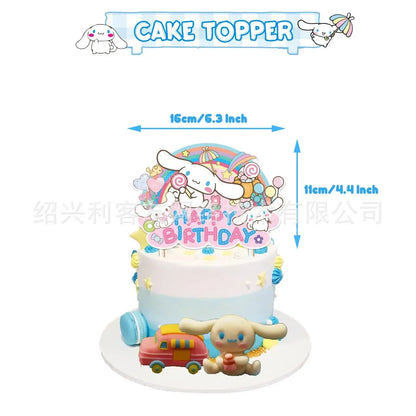 Cinnamoroll Theme Party Supplies Kids Birthday Christmas Decorations Gift Bag Ballons Banner Cake Topper Tableware Accessories Good Vibrations