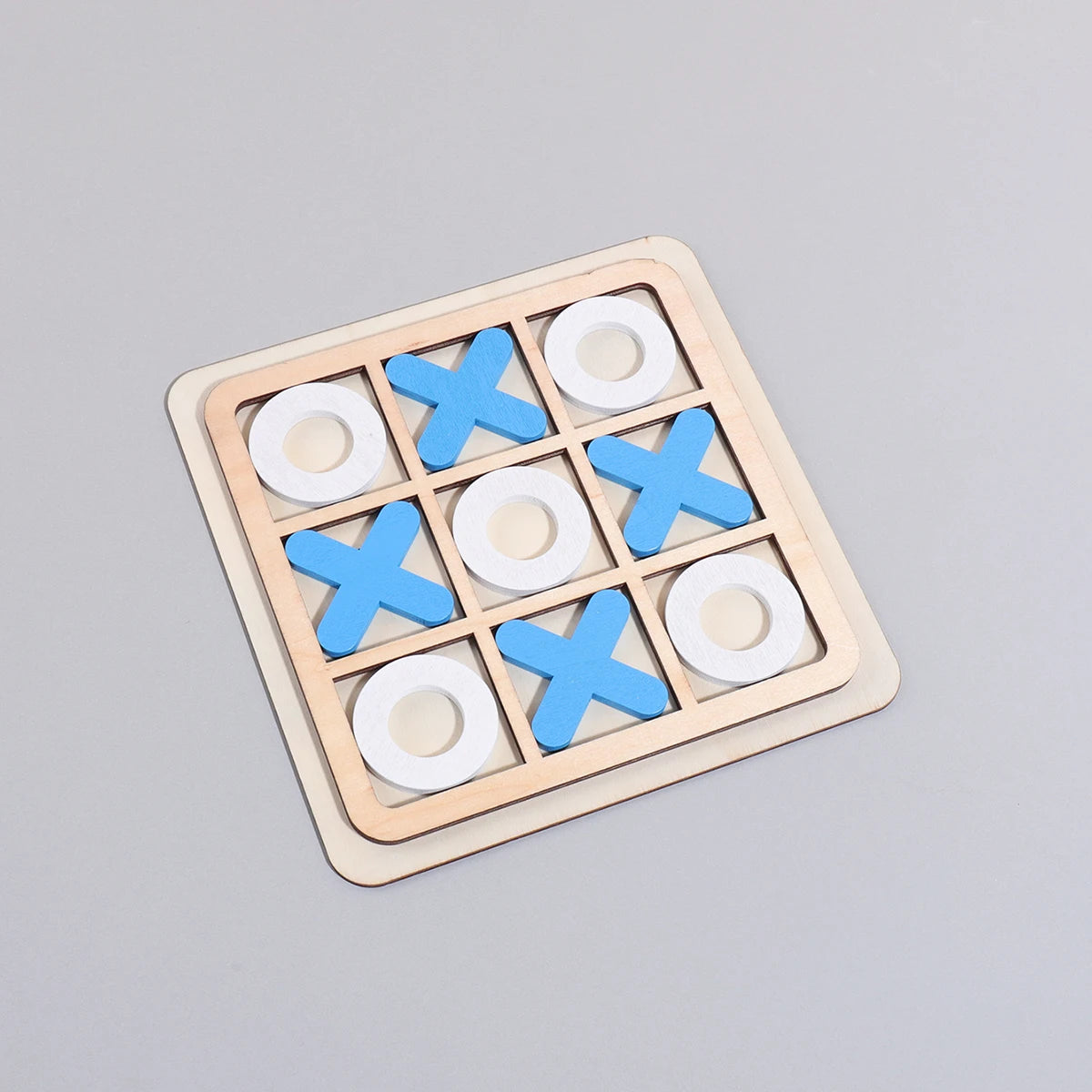 1 set of XO three-in-a-row tic-tac-toe wooden toys, casual battle puzzle board game,  Children's teaching supplies Good Vibrations