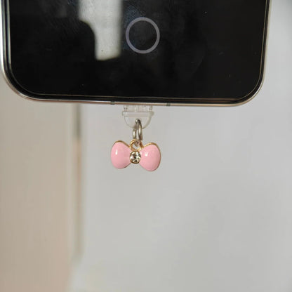 Pink Bow-Shaped Phone Dust Plug, Cute Bow Design, Sweet and Adorable Phone Accessory Good Vibrations