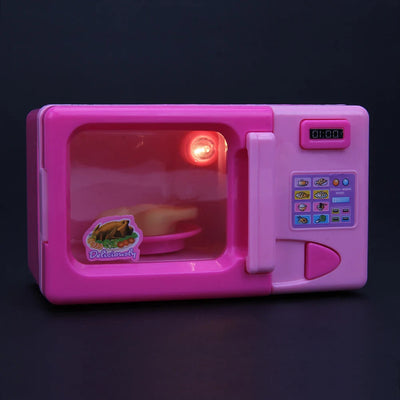 Simulation Microwave Oven Toys with Light Play House Microwave Oven Model Microwave Oven Playset for Kitchen Toy Appliances