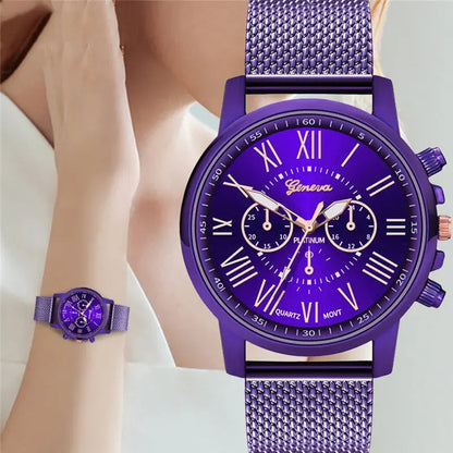 2020 Geneva Women Wristwatches Fashion Luxury Purple Watches Casual Ladies Watches Female Clock Reloj Mujer Relogio Feminino Good Vibrations