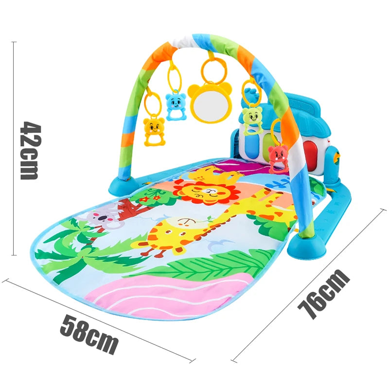 Baby Fitness Stand Music Play Gym Activity Toys Newborn Piano Crawling Blanket Pedal Game Pad Early Education 0-36 Months Gifts Good Vibrations