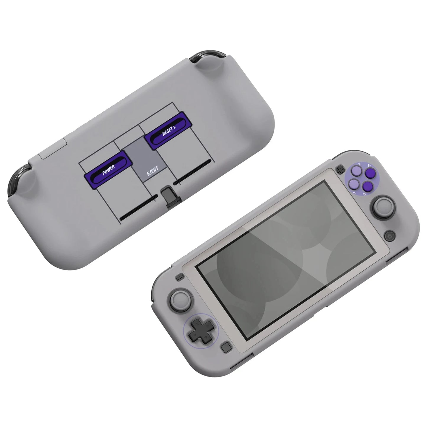 PlayVital ZealProtect Ergonomic Protective Case for NS Switch Lite W/Screen Protector & Thumb Grips - Classics SNES Style Good Vibrations
