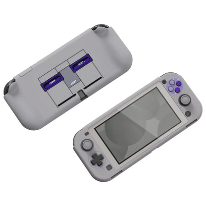 PlayVital ZealProtect Ergonomic Protective Case for NS Switch Lite W/Screen Protector & Thumb Grips - Classics SNES Style Good Vibrations