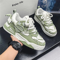 Men's Casual Board Shoes Thick sole Platform Height Increasing Shoes Korean version trend Board shoes Clunky Sneaker Dad Shoes Good Vibrations