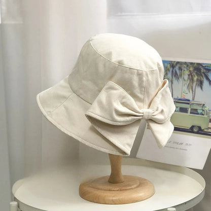 Women's hat, big brim hat, women's summer fisherman's hat, casual sun protection bow, versatile sun hat Good Vibrations