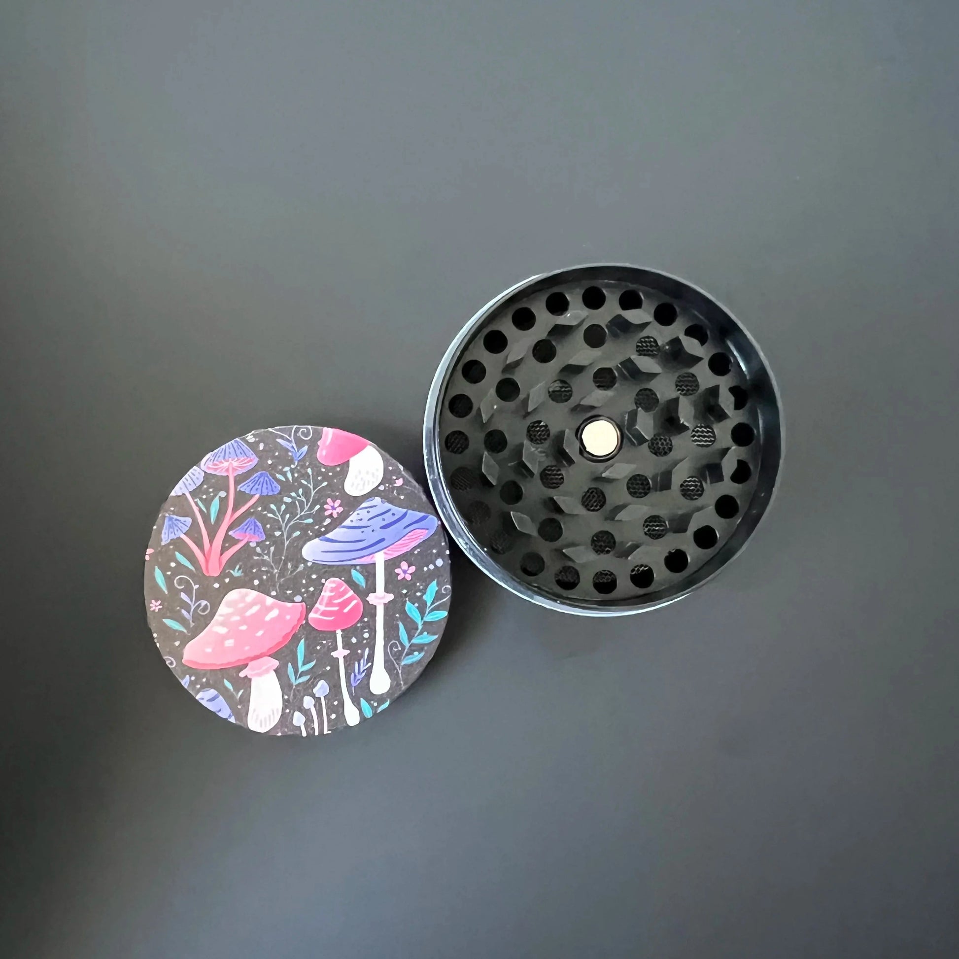 2" Mushroom Herb Grinder Cute Mushrooms Design Girly Gift 4-Piece Design with Pollen Catcher Good Vibrations Adult Super Store