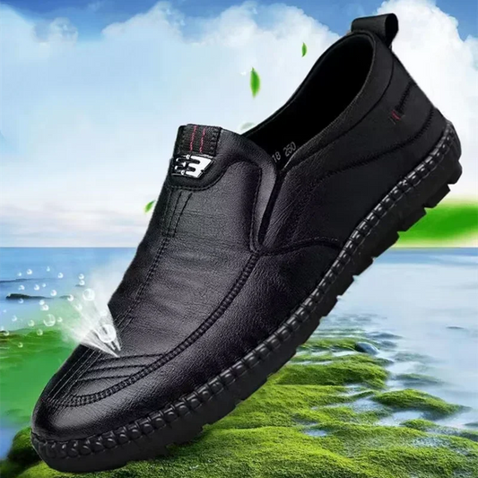 Formal Men Business Shoes Fashion Casual Shoes Men Luxury Brand Leather Loafers Breathable Slip on Male Boat Shoes Moccasins Good Vibrations