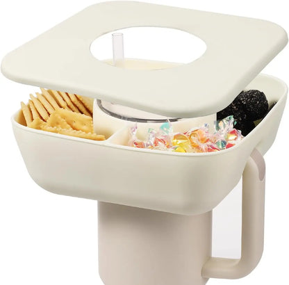 New Silicone Snack Bowl with Cover for Stanley 40oz Divided Snack Tray 4 Divided Snack Plates Stanley Cup Accessories 1PC Good Vibrations