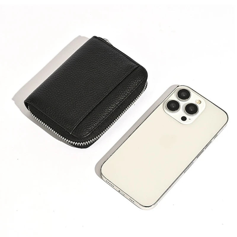 Solid Color Short Coin Purse for Women Girl RFID Coin Purse Cute Small Wallet Card Case with Zipper Good Vibrations