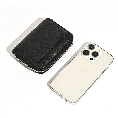Solid Color Short Coin Purse for Women Girl RFID Coin Purse Cute Small Wallet Card Case with Zipper Good Vibrations