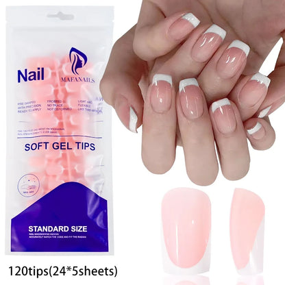 100pcs White Medium Square False Nails Full Cover Acrylic Artifical Fake Nail Tips Women Nail Decoration 10 Sizes Press On Nails Good Vibrations