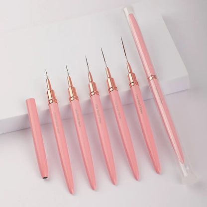 Nail art pen professional nail polish fine line pen with cover metal nail brush DIY painting hook pen pull line nail art tools Good Vibrations