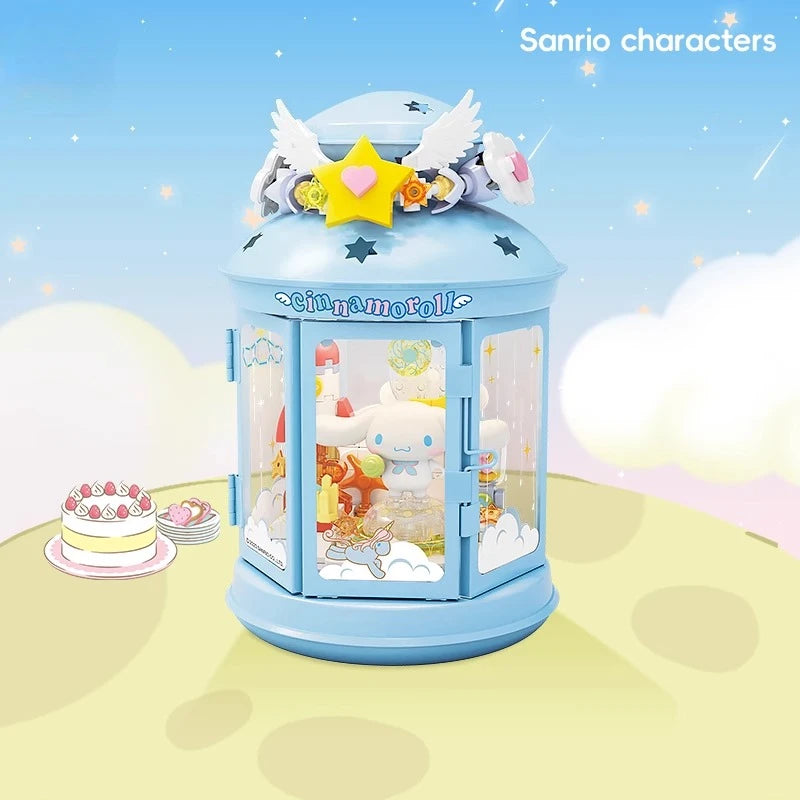 Sanrio Building Blocks Night Light Series Puzzle Assembly Kuromi Pochacco Kawaii Decorative Building Blocks Girl's Birthday Gift Good Vibrations