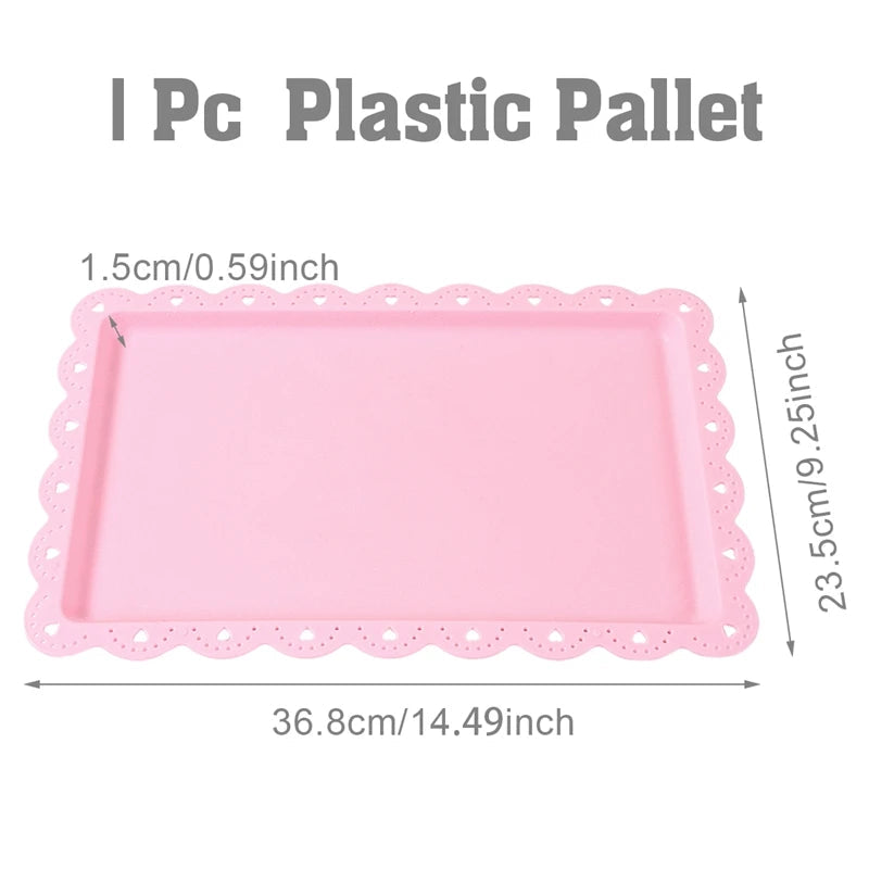 Plastic Dessert Pallet Birthday Party Decoration Adults Favors Plastic Serving Trays Birthday Party Wedding Baby Shower Supplies Good Vibrations